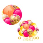 60個セット レッドゴールドのラテックスバルーンとパイレット